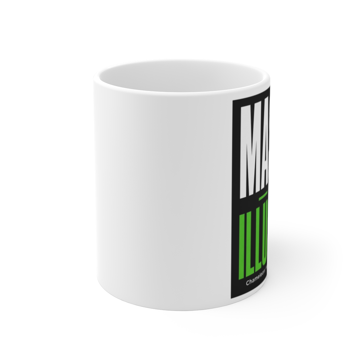 Chameleon: Hollywood Con Queen "Master of Illusions" White Mug - alternate angle 1, merchandise